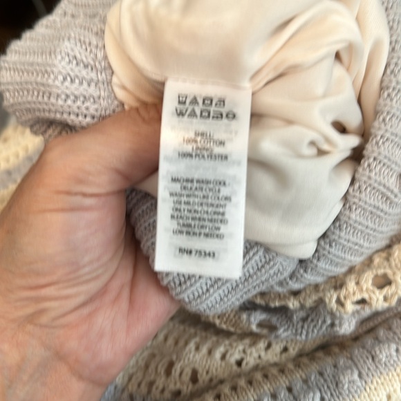 Jessica Simpson Light Blue/Beige Crochet 2 Piece Set.  NWT Size Medium (Both) - Picture 5 of 13